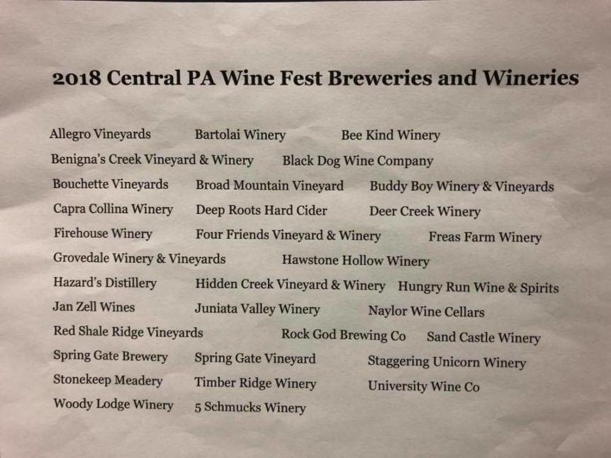 Central PA Wine Fest Comes to Bloomsburg Experience ColumbiaMontour