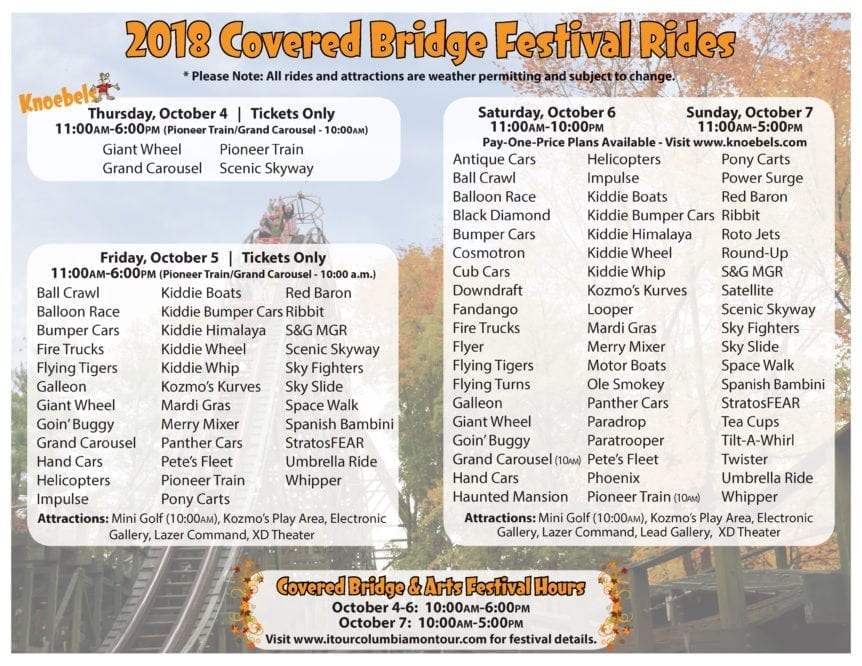 Covered Bridge Festival Information Experience ColumbiaMontour Counties